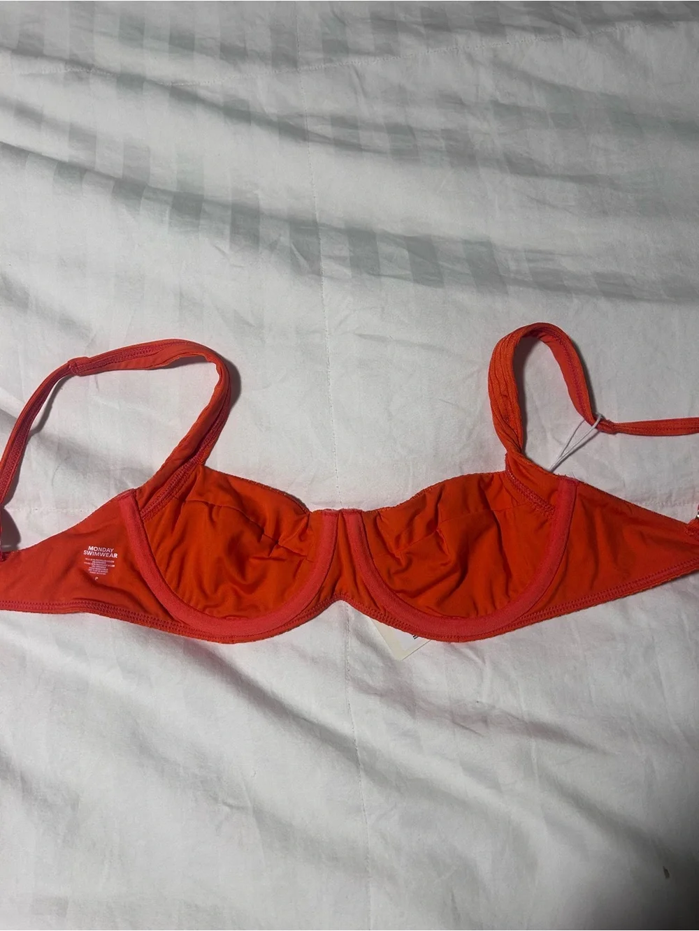 Monday Swimwear Ribbed Orange Underwire Bikini Top